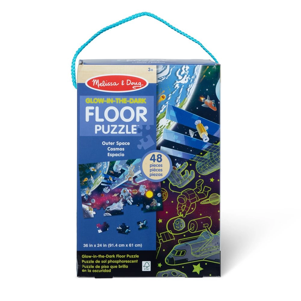 Melissa & Doug Glow-In-The-Dark Floor Puzzle Outer Space - Suitable for 3 years & above 48 pieces