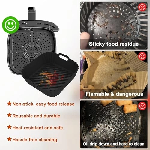Air Fryer Liners - Silicone 2 Pack