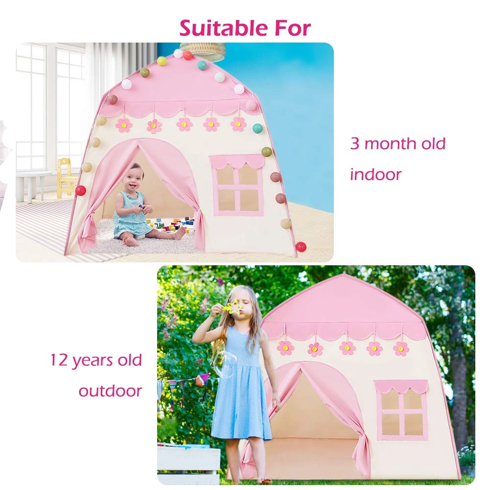 Princess Castle Play Tent - 130 x 130 x 100 centimeters Pink