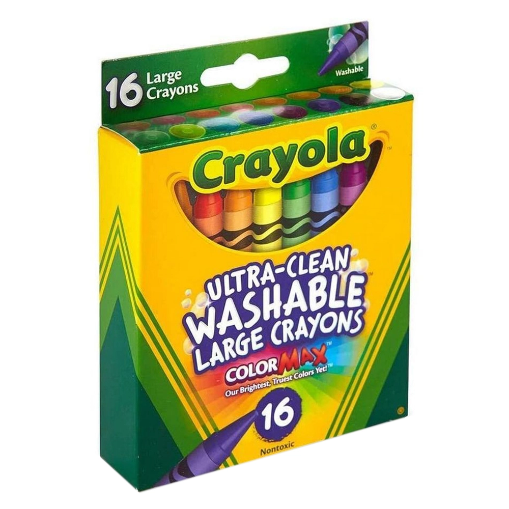 Ultra-Clean Washable Large Crayons - 16 Ct