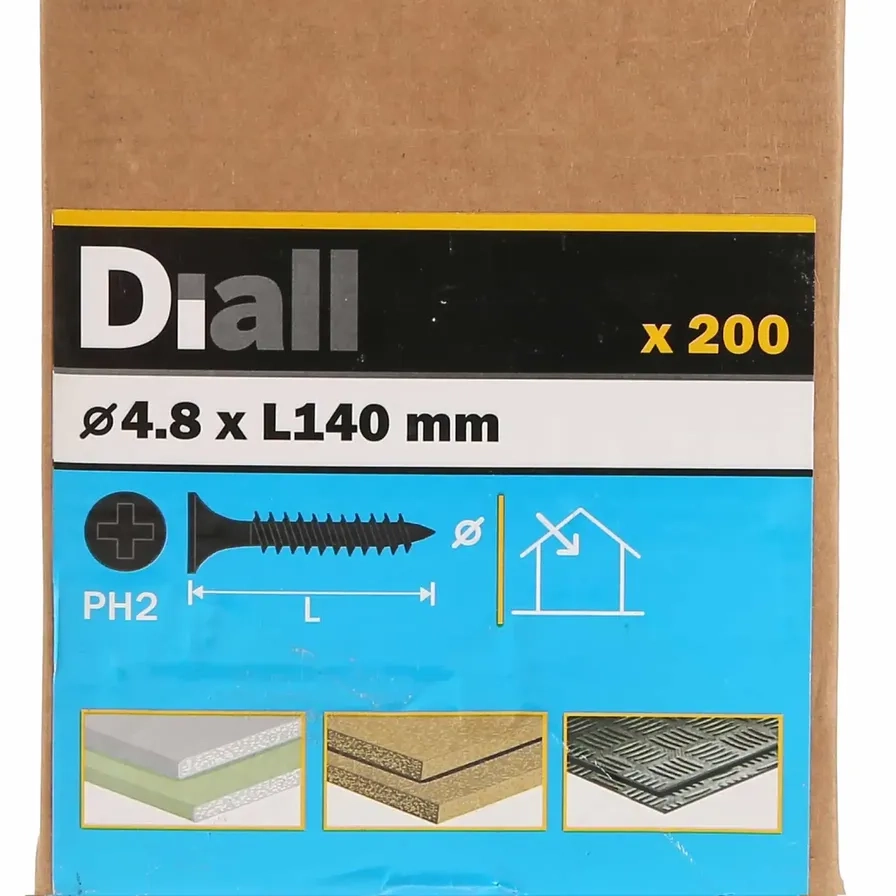 Carbon Steel Fine Plasterboard Screw Pack 4.8mm 140mm