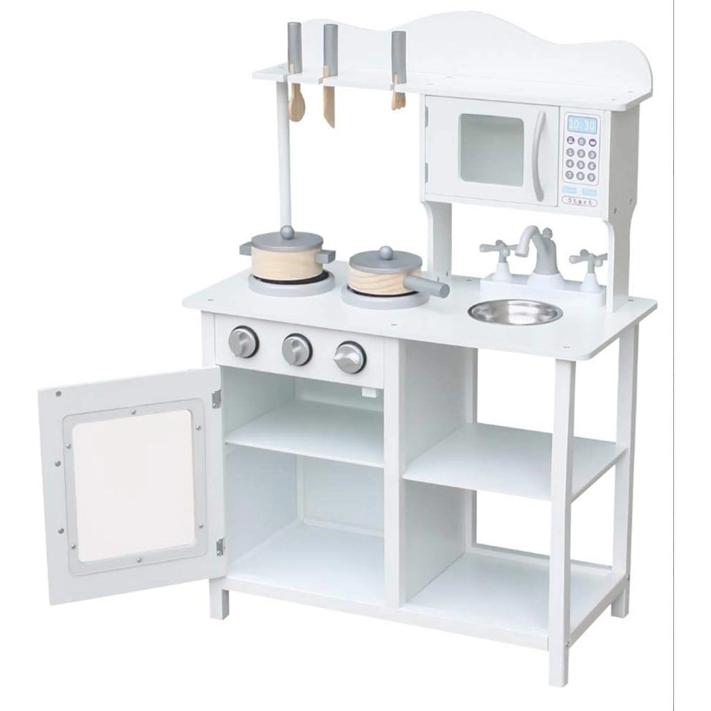 Kids Classic Wooden Toy Kitchen Playset (5551007-W10C404H)