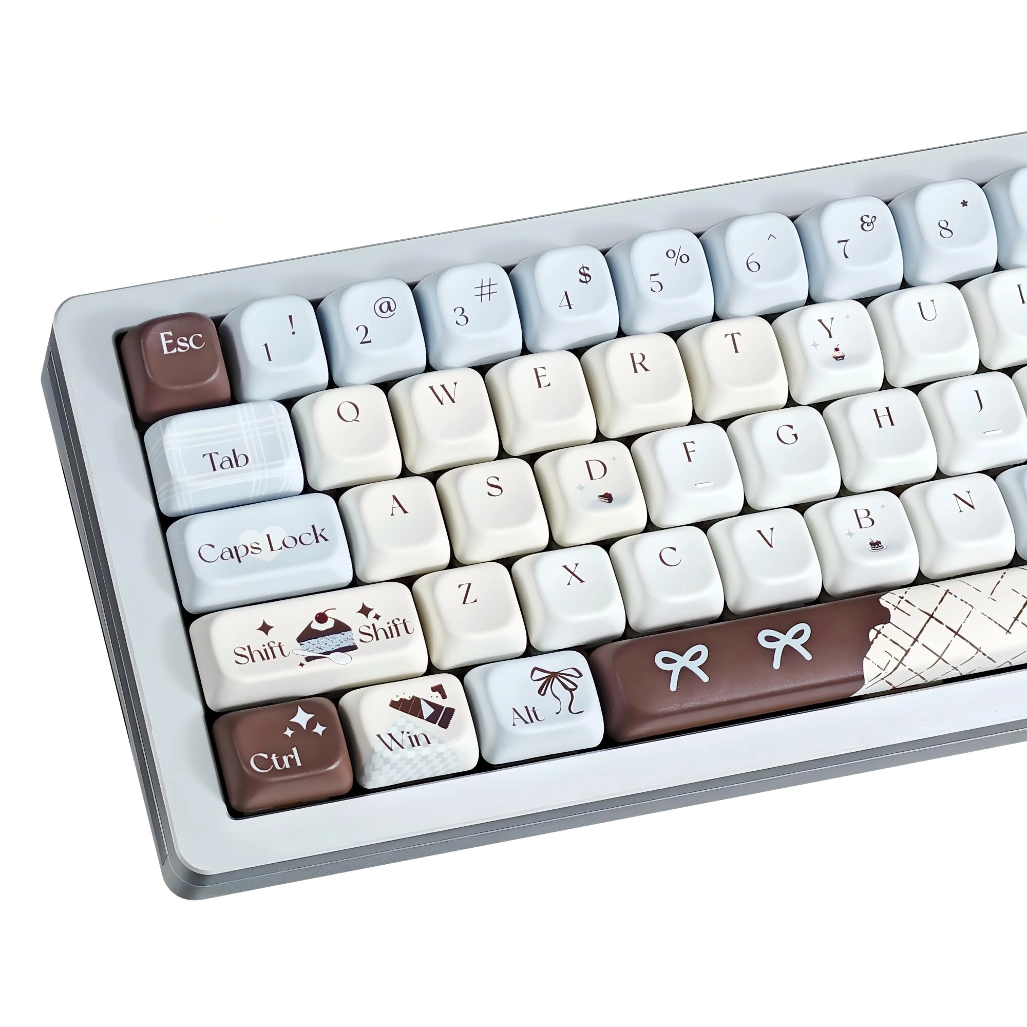 COOMICKEY PBT Keycaps - 132 Keys MOA Profile Sea Salt Chocolate