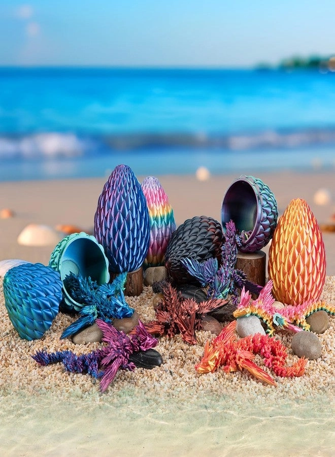 3D Printed Dragon - Articulated Crystal + Egg