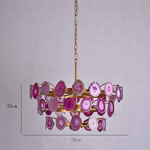 Agate Chandelier - G9 15-Light 70cm Pink agate