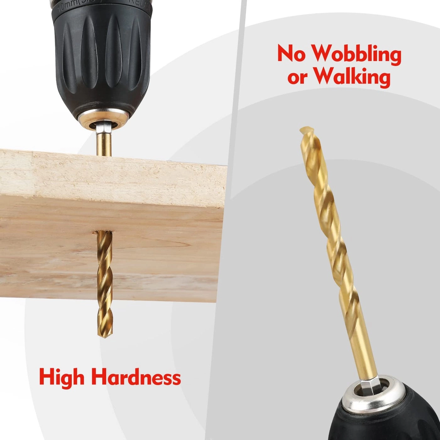 Drill Bit Set - High-Speed Steel(HSS) with titanium plating 9-Piece 1/16" to 3/8"