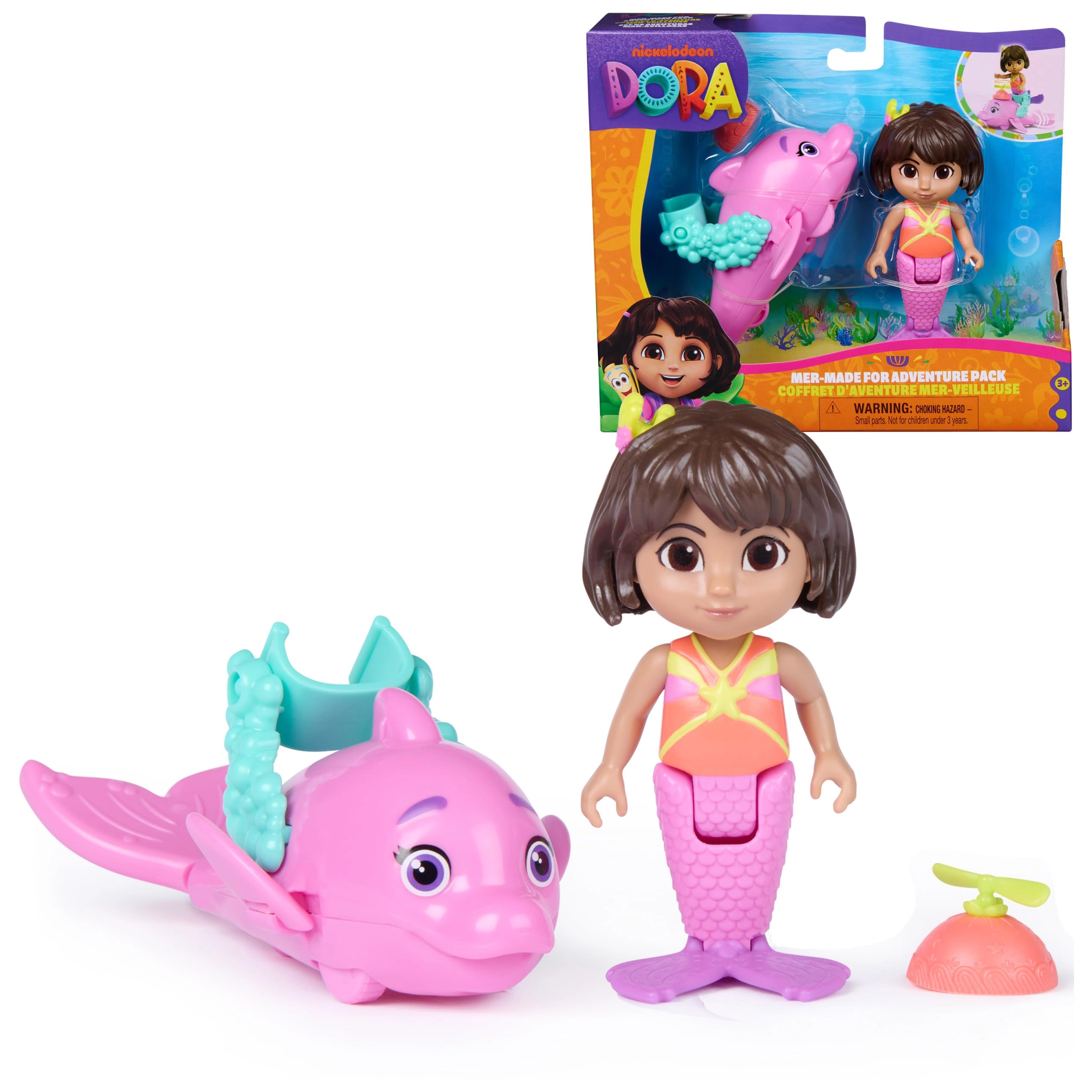 Spin Master Mermaid Dora - 4.5-inch + Rosa the Dolphin
