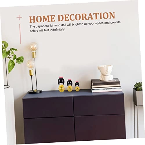 Kimono Doll - 13.5X6X6CM Wooden Yellow Set