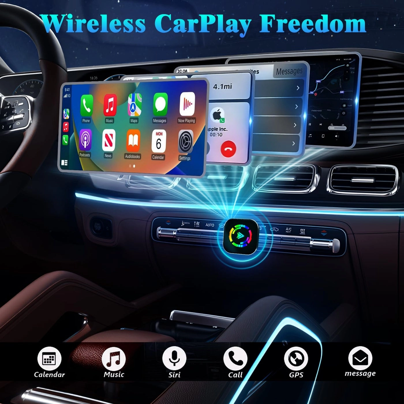 Wireless CarPlay Adapter - 2026 Upgraded Wired to Wireless Type-C Extension