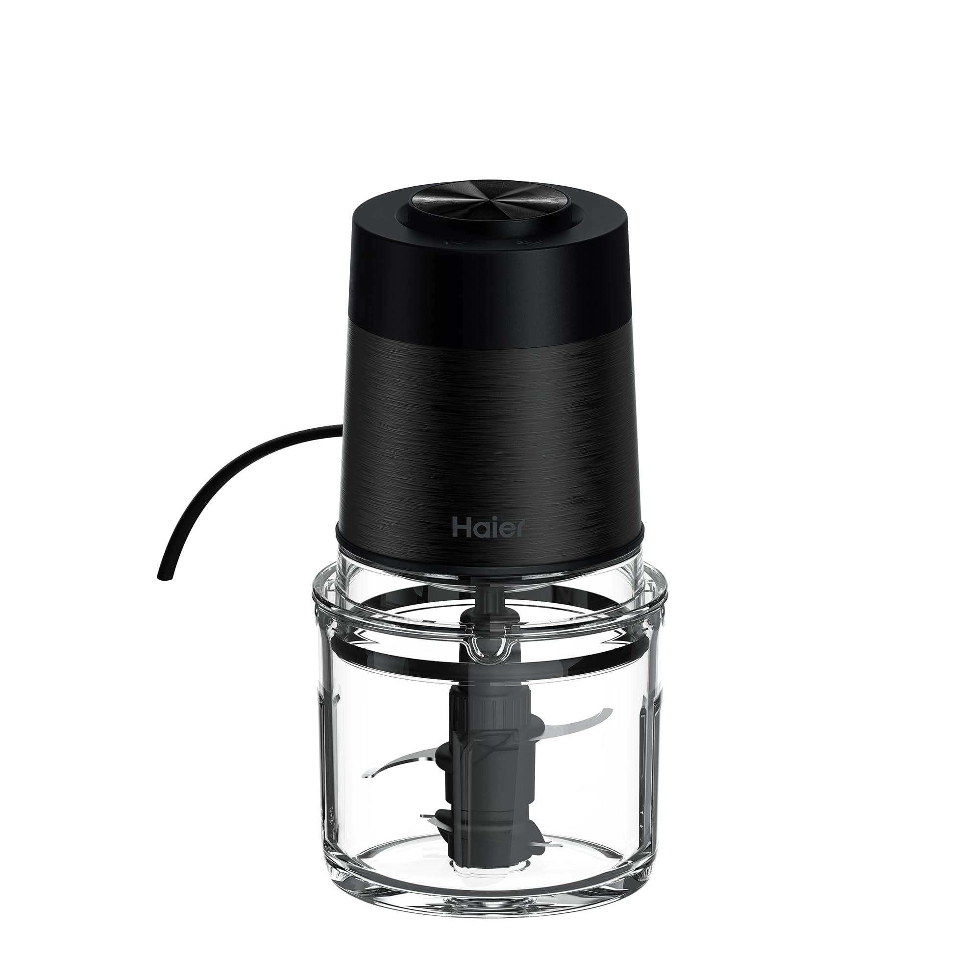 Haier Mini Food Processor - 550W 2 Speeds Glass Bowl