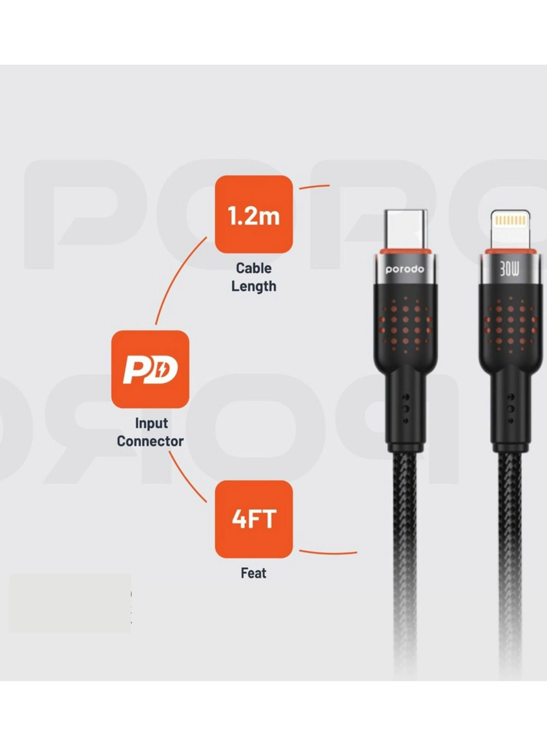 PD-CBL0004 USB-C to Lightning Cable 1.2m