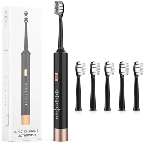 Electric Toothbrush - 5 Brush Heads 6 Cleaning Modes IPX7 Waterproof