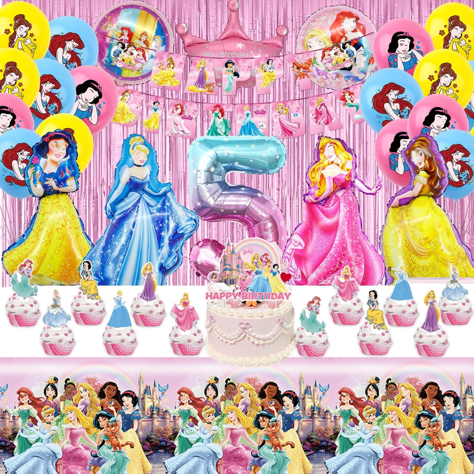 wirhaut Princess Party Decorations - 54pcs Birthday