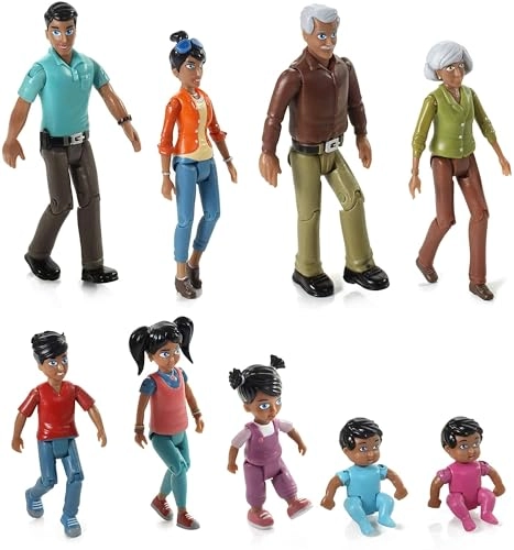 Sweet Li'l Family Dollhouse People - Set of 9 Plastic Ages 3+