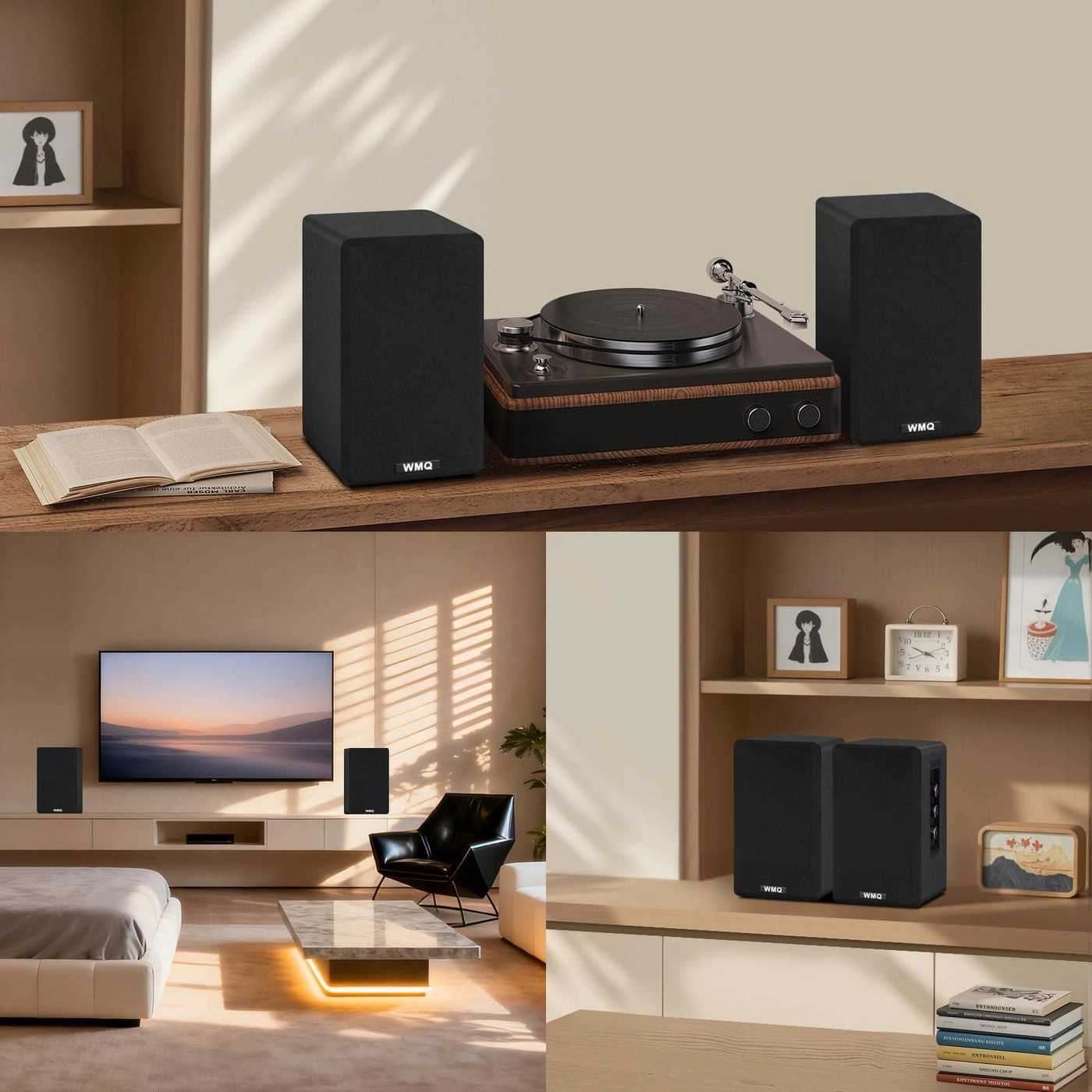 Powered Bookshelf Speaker Pair - 60W