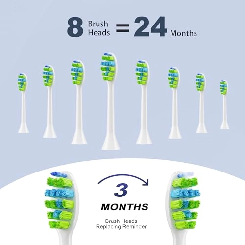 Sonic Electric Toothbrush - 6 Brush Heads 90-Day Battery