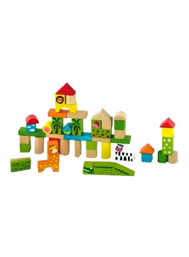 VIGA Building Blocks In A Drum Zoo Set - 50 pcs Zoo