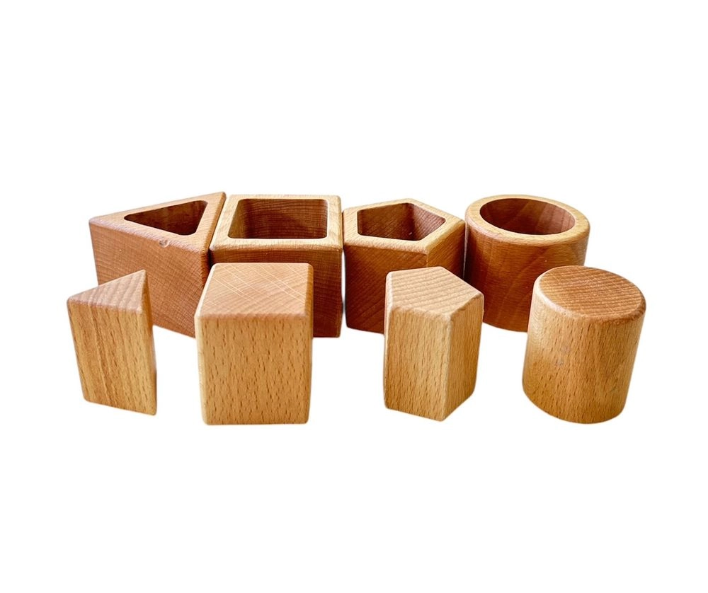 Wooden Cup Shapes - Suitable for 12 months and above 8 Pcs