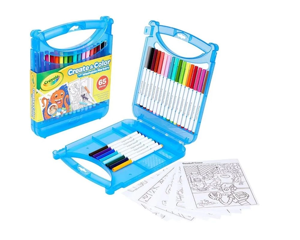 Crayola Washable Pip Squeaks Markers & Paper Set - 65 Pieces Multi Colour
