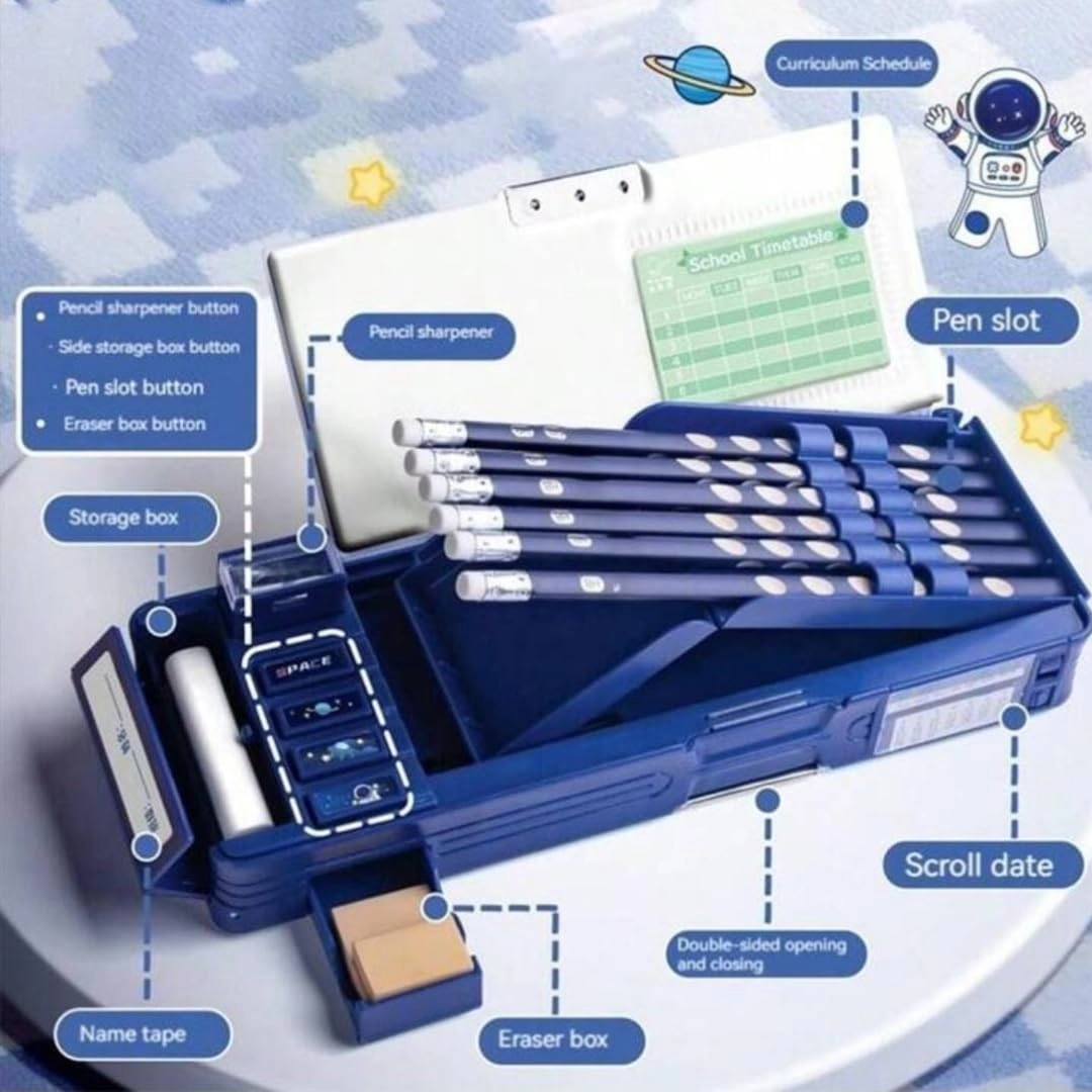 Space Theme Pencil Box - 1 Set