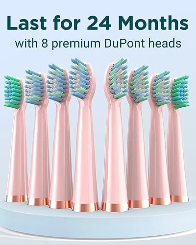 Sonic Electric Toothbrush - 8 Heads Travel Case Light Blue