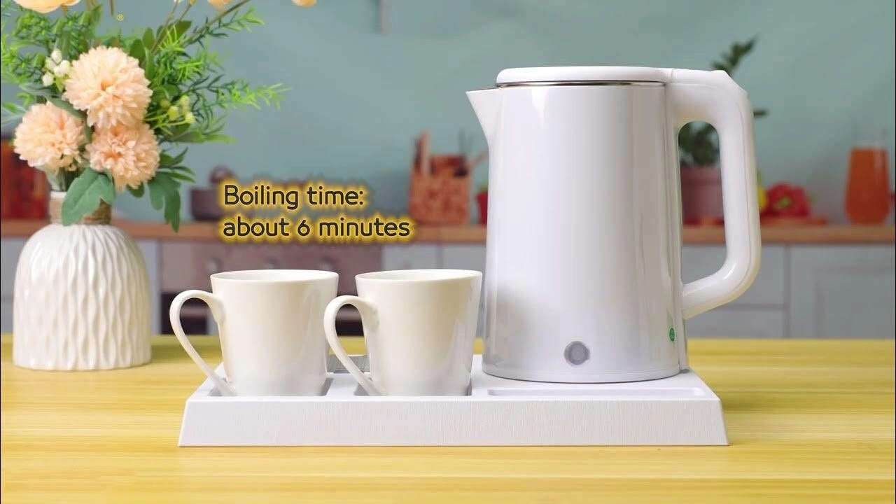 Electric Kettle + Tray + Cup