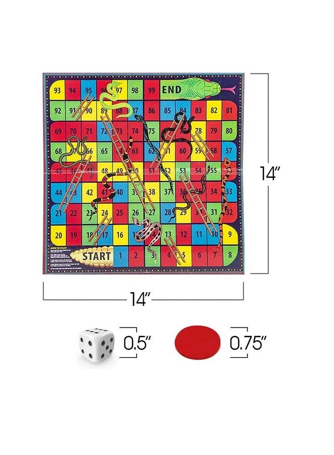 Snakes And Ladders - Complete Set 6 Pegs Dice