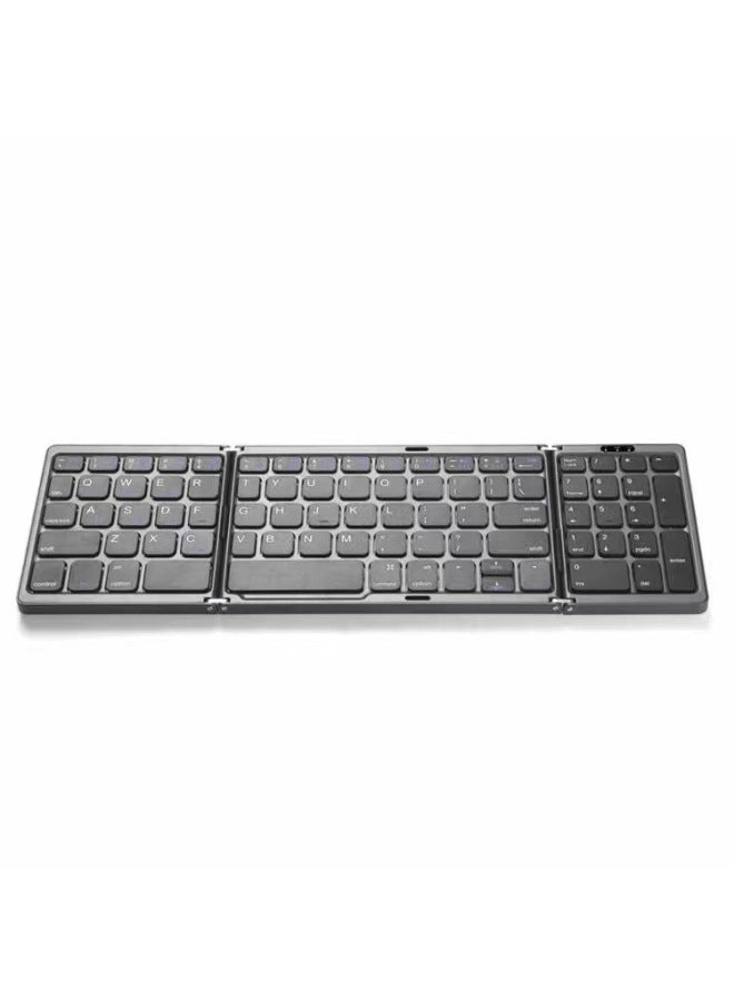 Generic Three-fold Folding Bluetooth Keyboard + Dual-mode Charging Mouse - Wireless