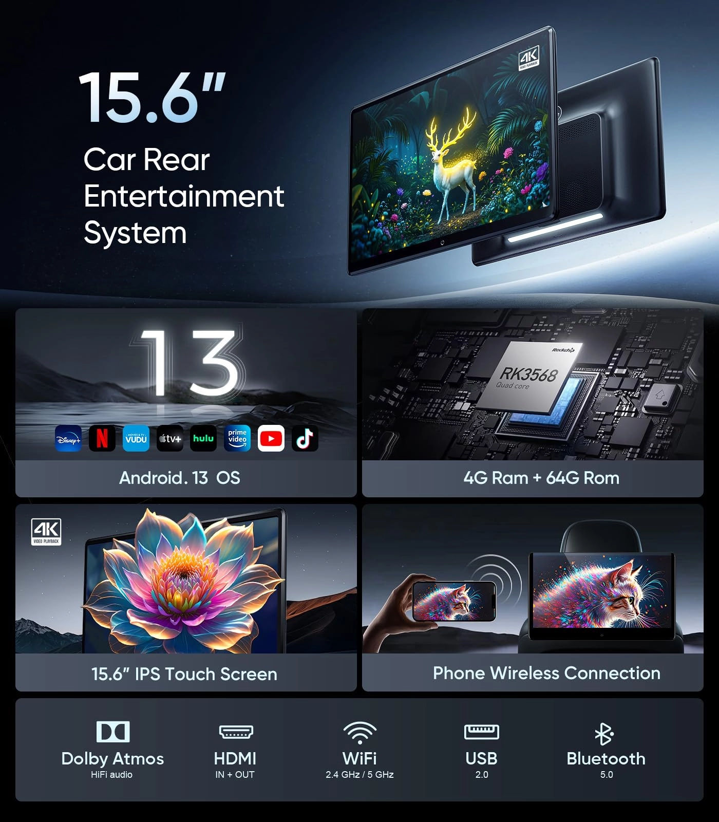 Car Headrest Monitor - 15.6 inch