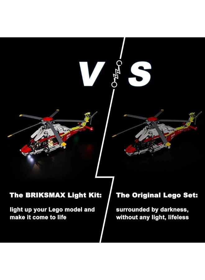Led Lighting Kit for 42145 Airbus H175 Rescue Helicopter - Compatible with Technic building blocks LED included
