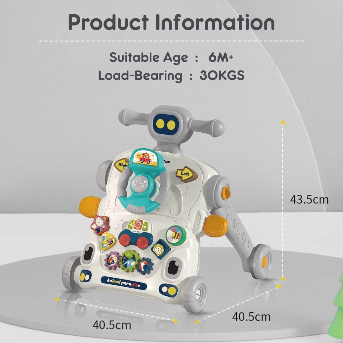 3-in-1 Baby Walker - Musical Keyboard Learning Table Mode