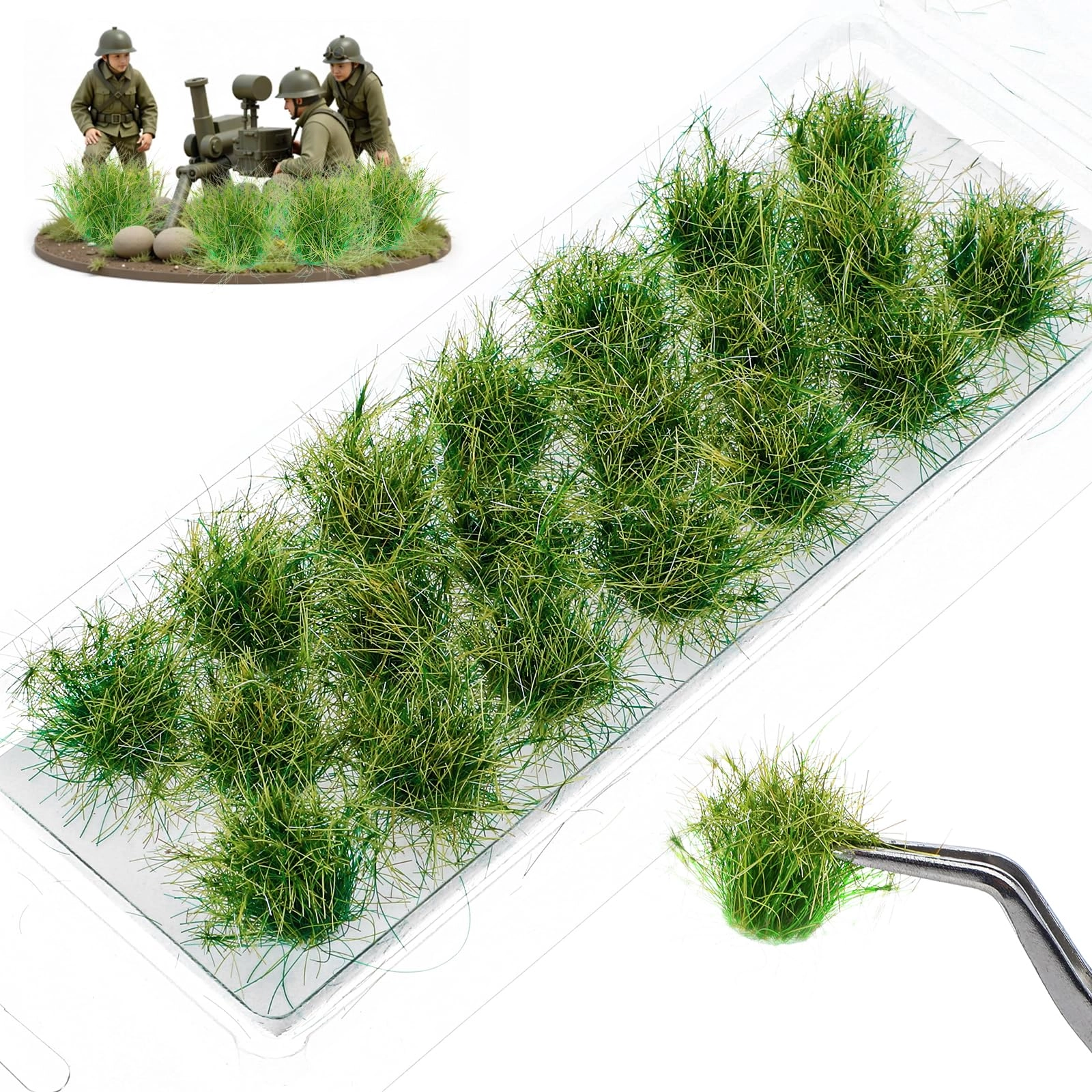 hekoujiub Static Grass - 20 Pcs 1:35 1:48 1:72 1:87 Trains Railways Sand Table Scenes War Terrain