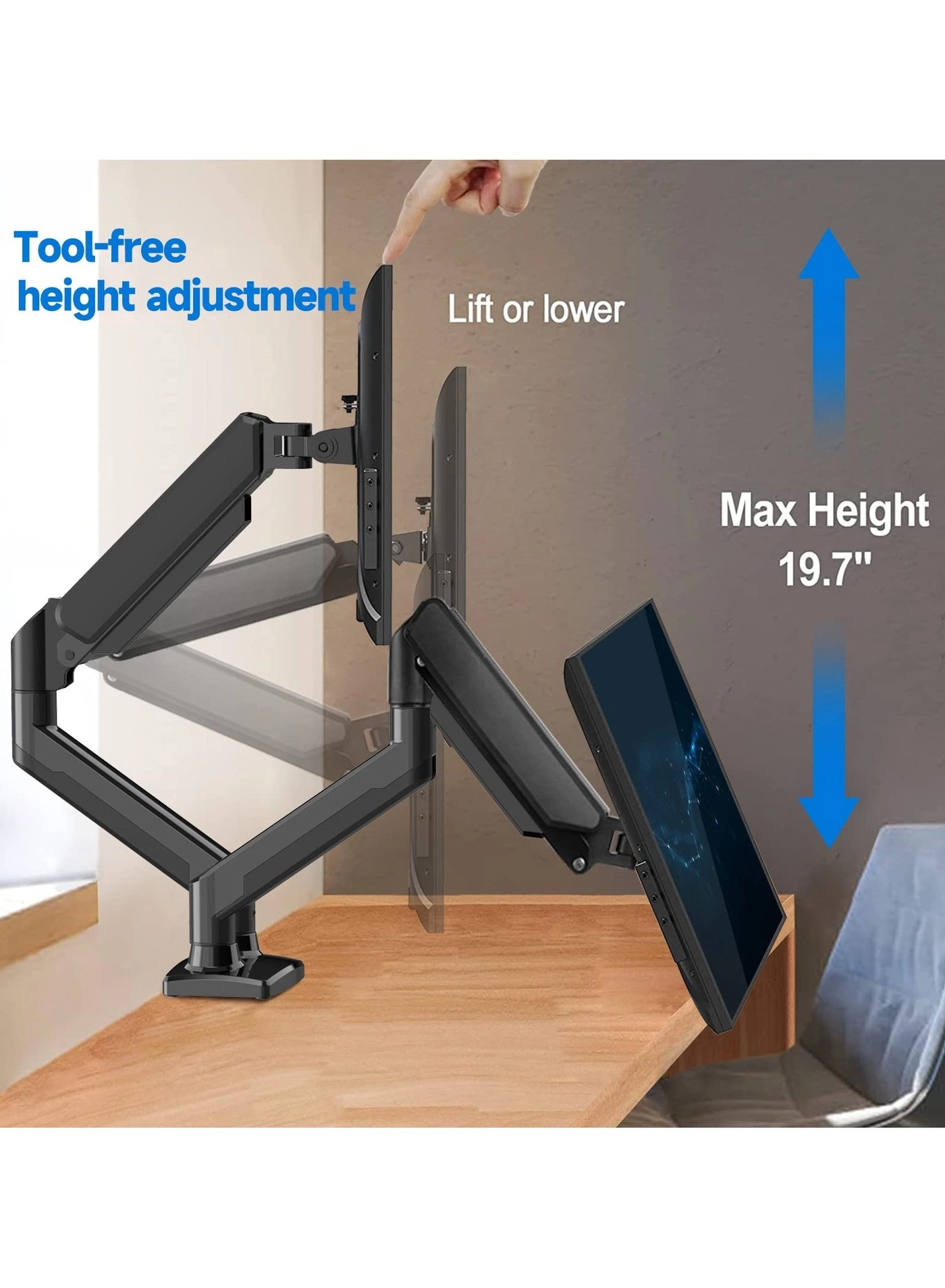 Dual Monitor Stand - 32 inch 75mm x 75mm 100mm x 100mm