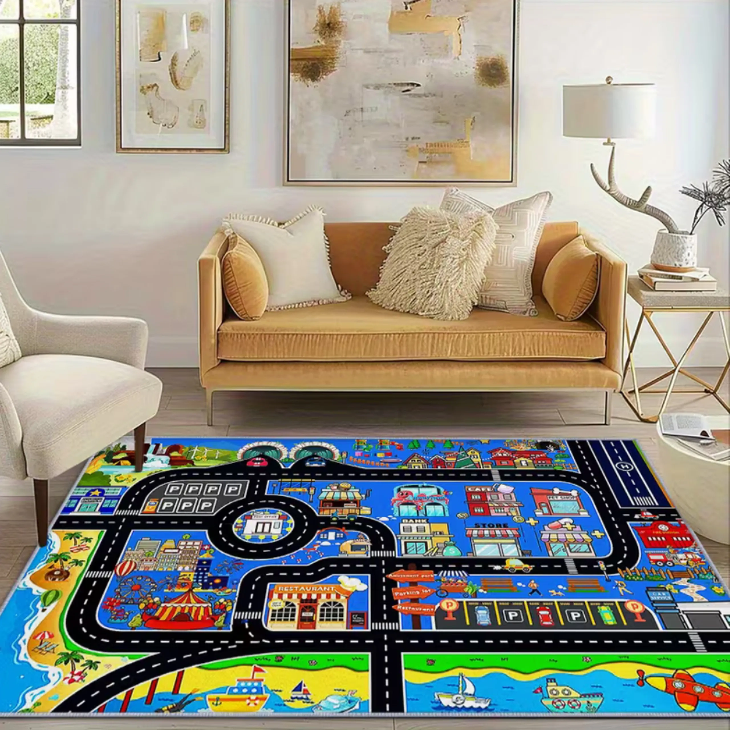 City Map Cushion Play Mat - 0 month