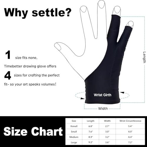 Artist Drawing Glove - Small 2 Pack 2 Finger