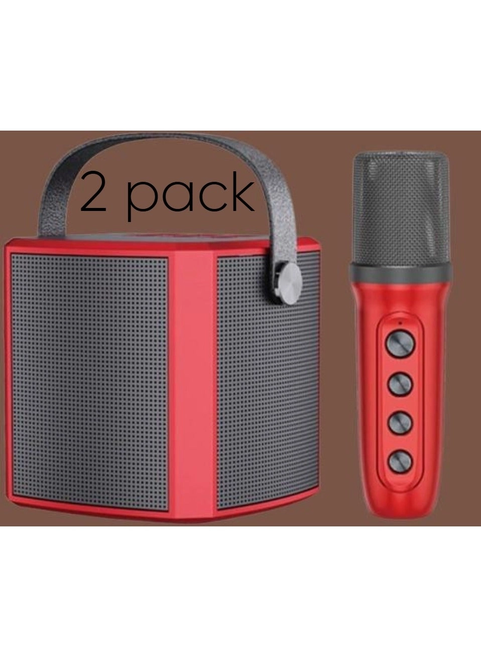 Portable Bluetooth Karaoke Speaker - 2 microphones Pack