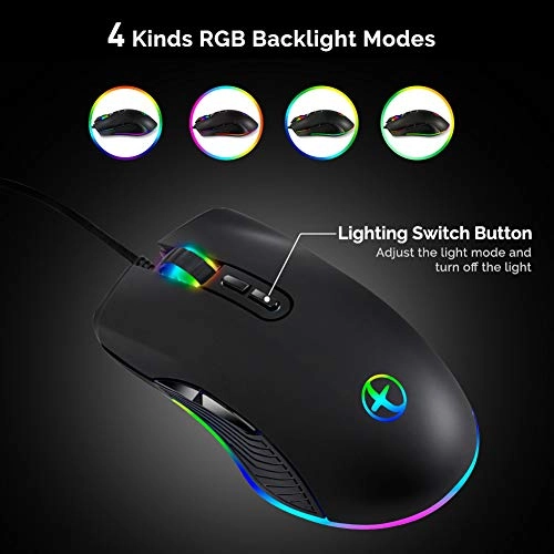 RGB Ergonomic Gaming Mouse - Wired