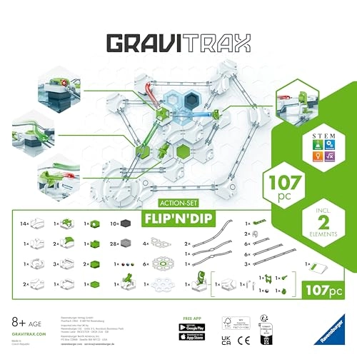 Gravitrax Flip'n'Dip - 107 Pieces Marble Track