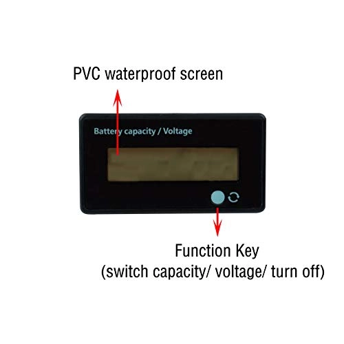 Battery Meter - 12-84V With Alarm Green
