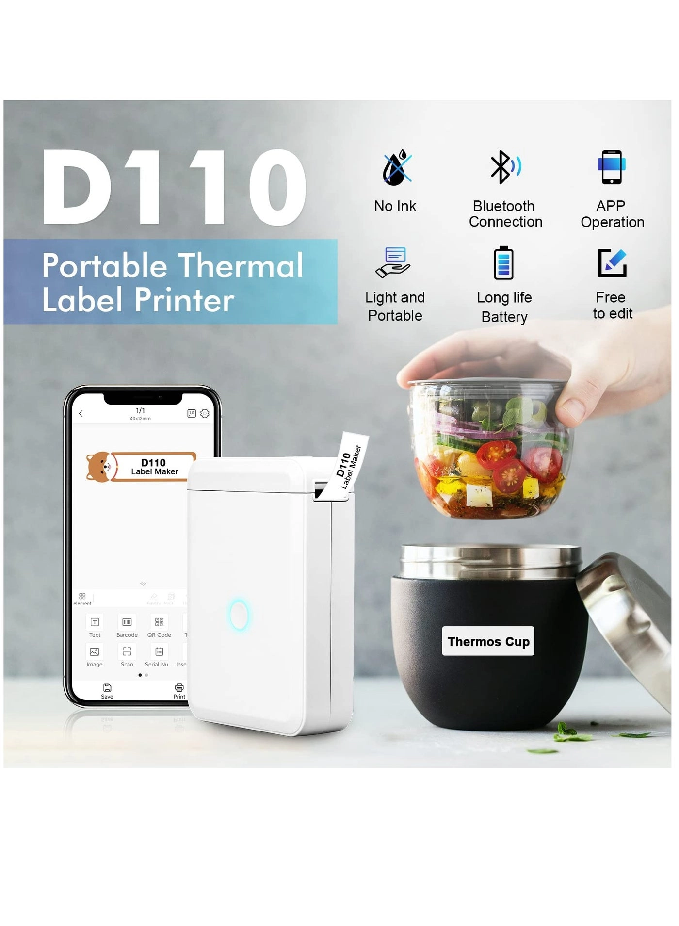 D110 - thermal printing 15mm