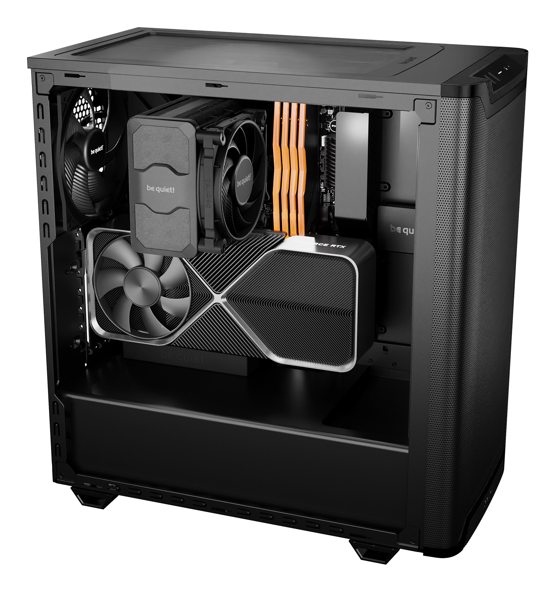 Pure Base 501 - Black 2 Preinstalled Quiet Fans