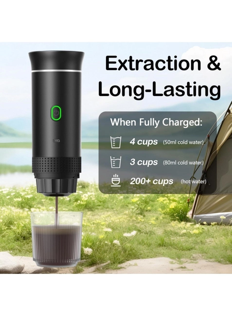 Portable Coffee Maker - 3-in-1 USB-C Charging