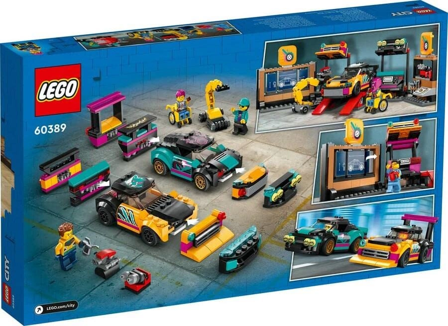 City Custom Car Garage (60389) - 2 Customisable Cars 4 Minifigures