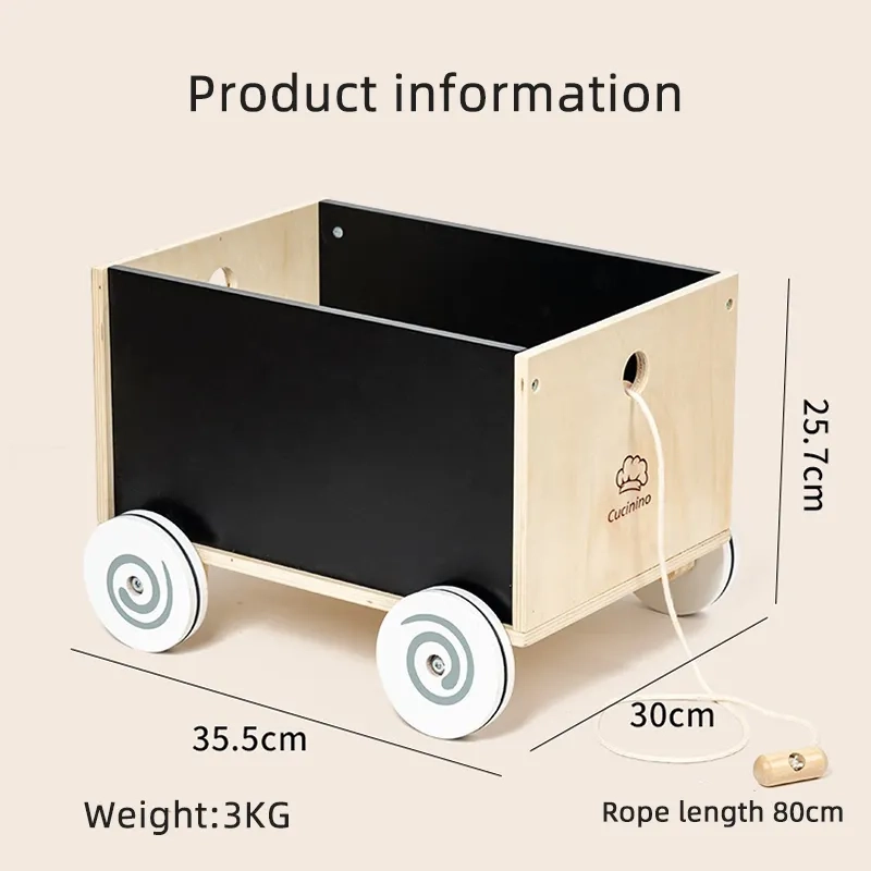 Kids Wooden Toy Storage Box