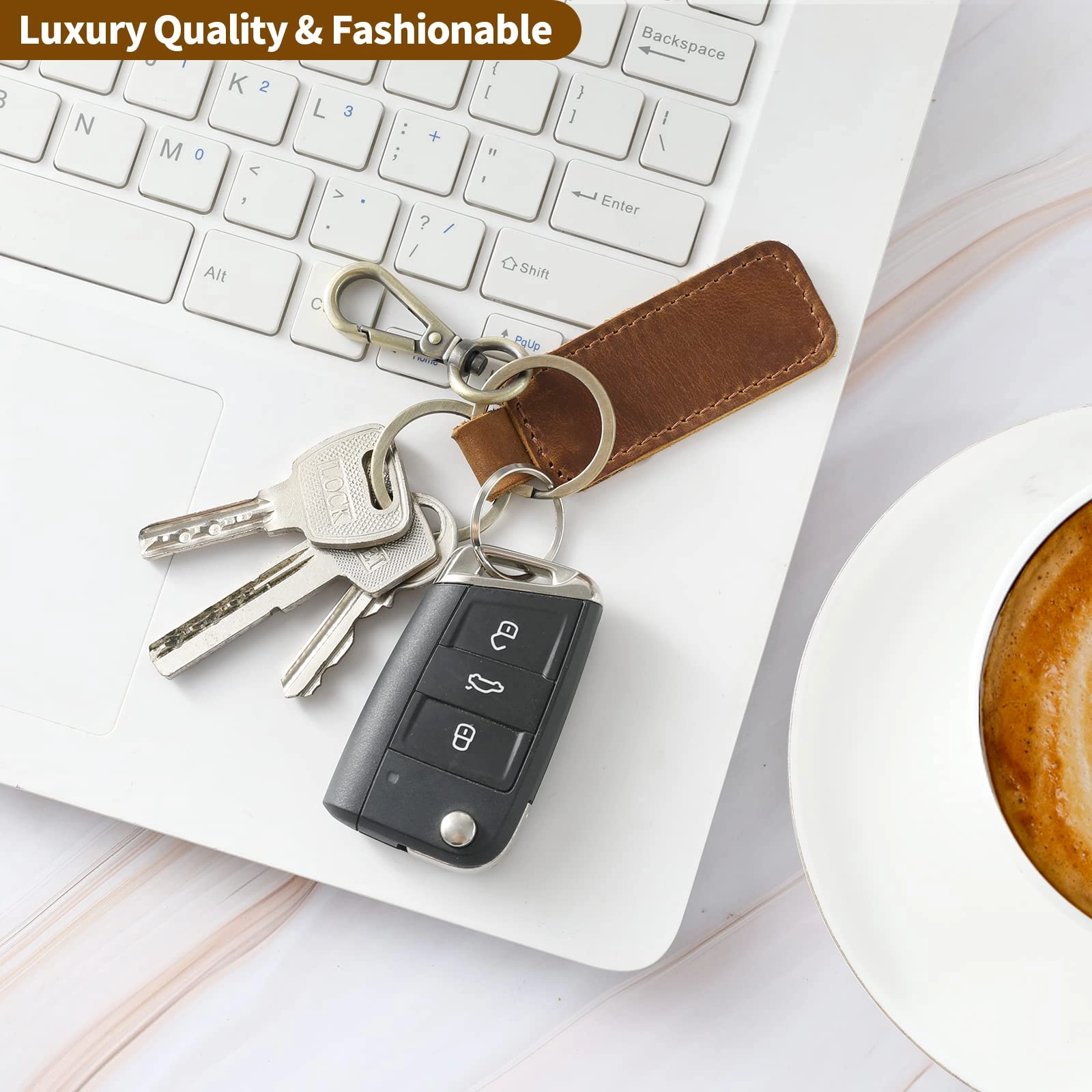 Leather Keychain - Car