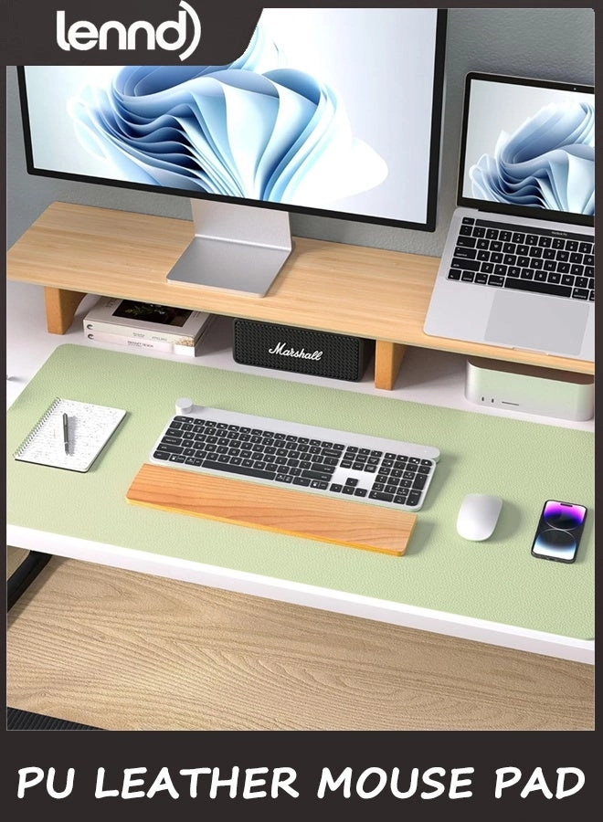 Non-Slip Large PU Leather Office Mouse Pad - 80x40 cm
