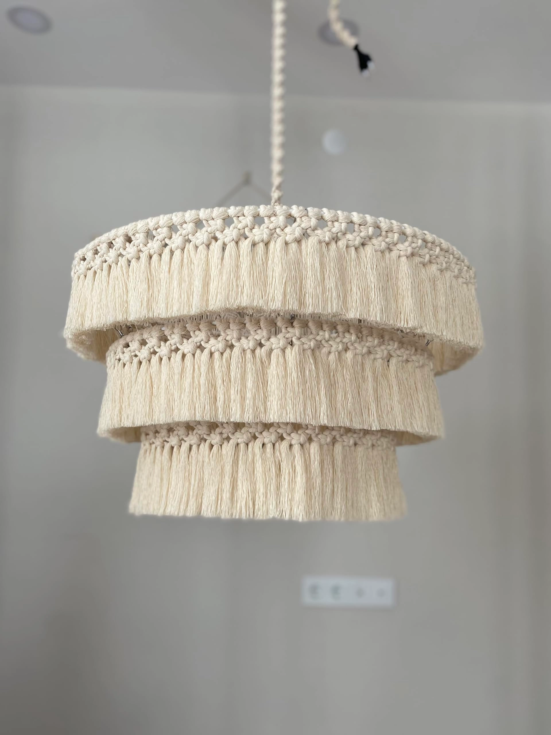 lagom Bohemia Tassel Pendant Light - 24'' Leaf Beige