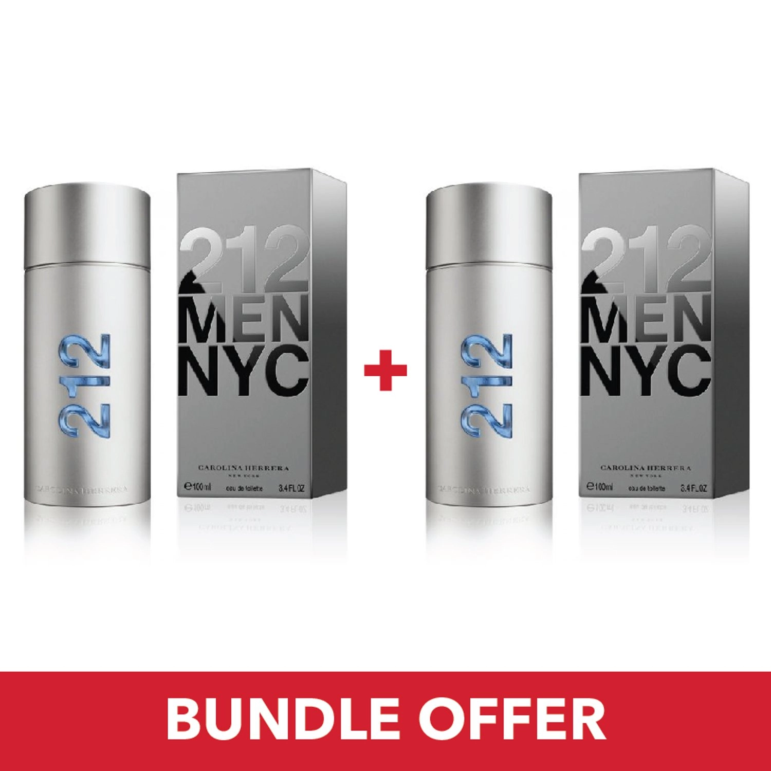 Carolina Herrera 212 Eau de Toilette 100ml Bundle