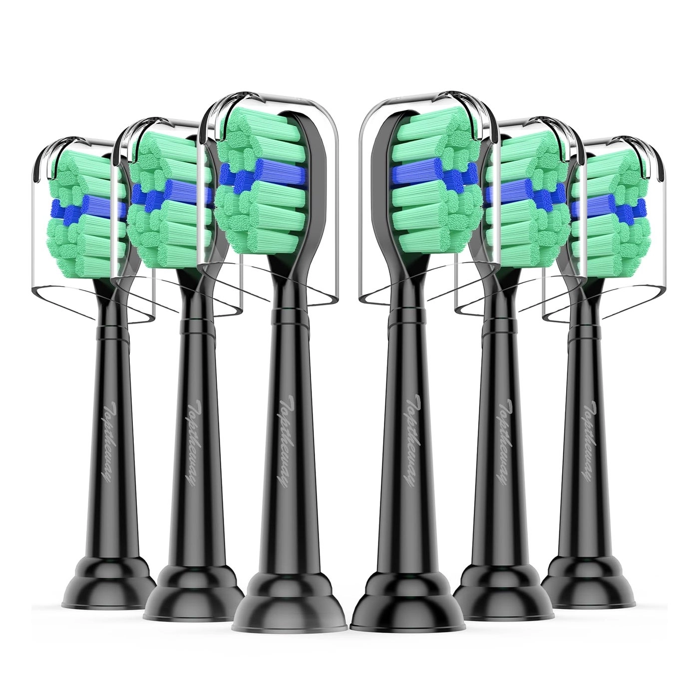 Toptheway Replacement Toothbrush Heads - 4100 5100 5300 Black 6 Pack