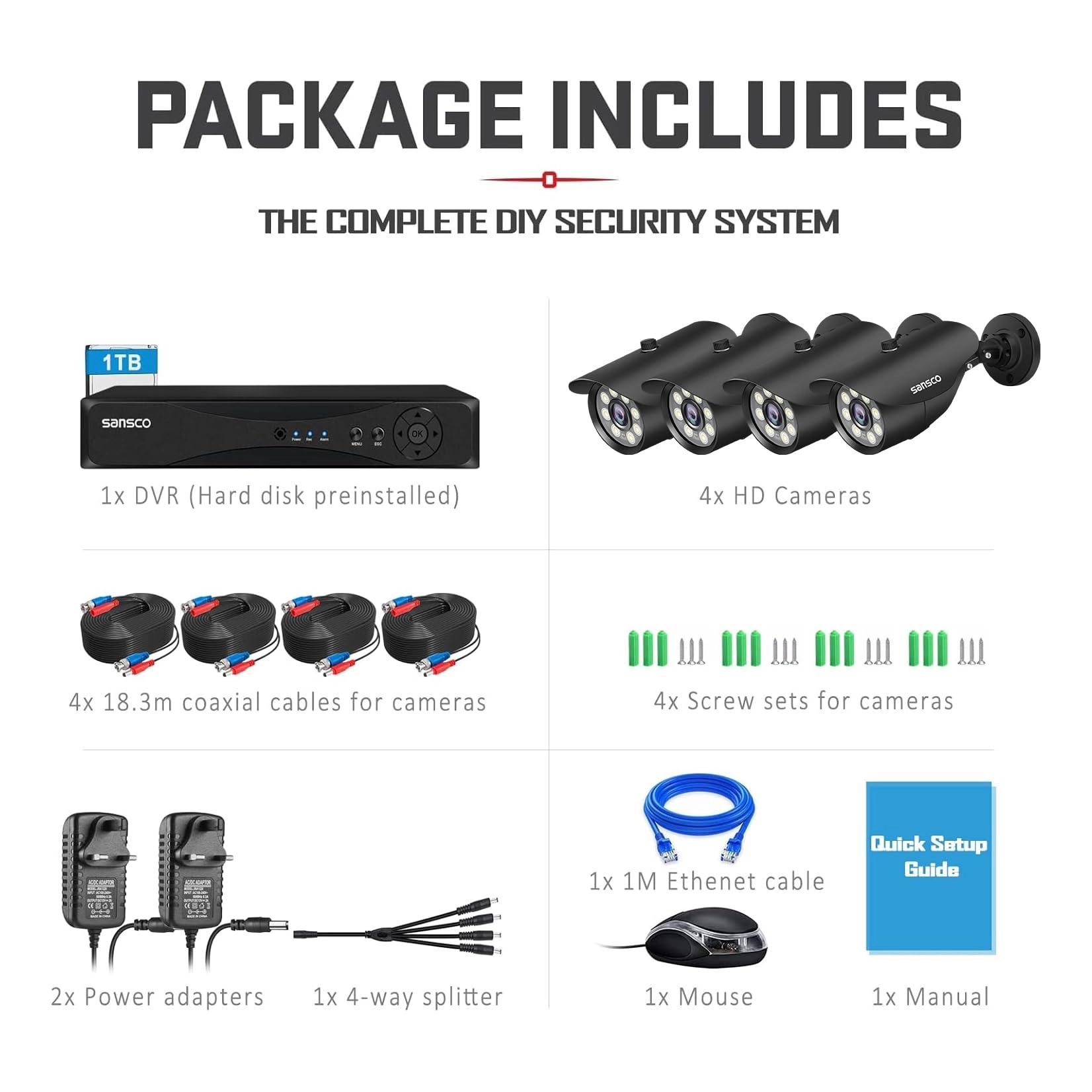 DVR - 8 Channel + Hard Drive - 3TB + Camera - 5MP